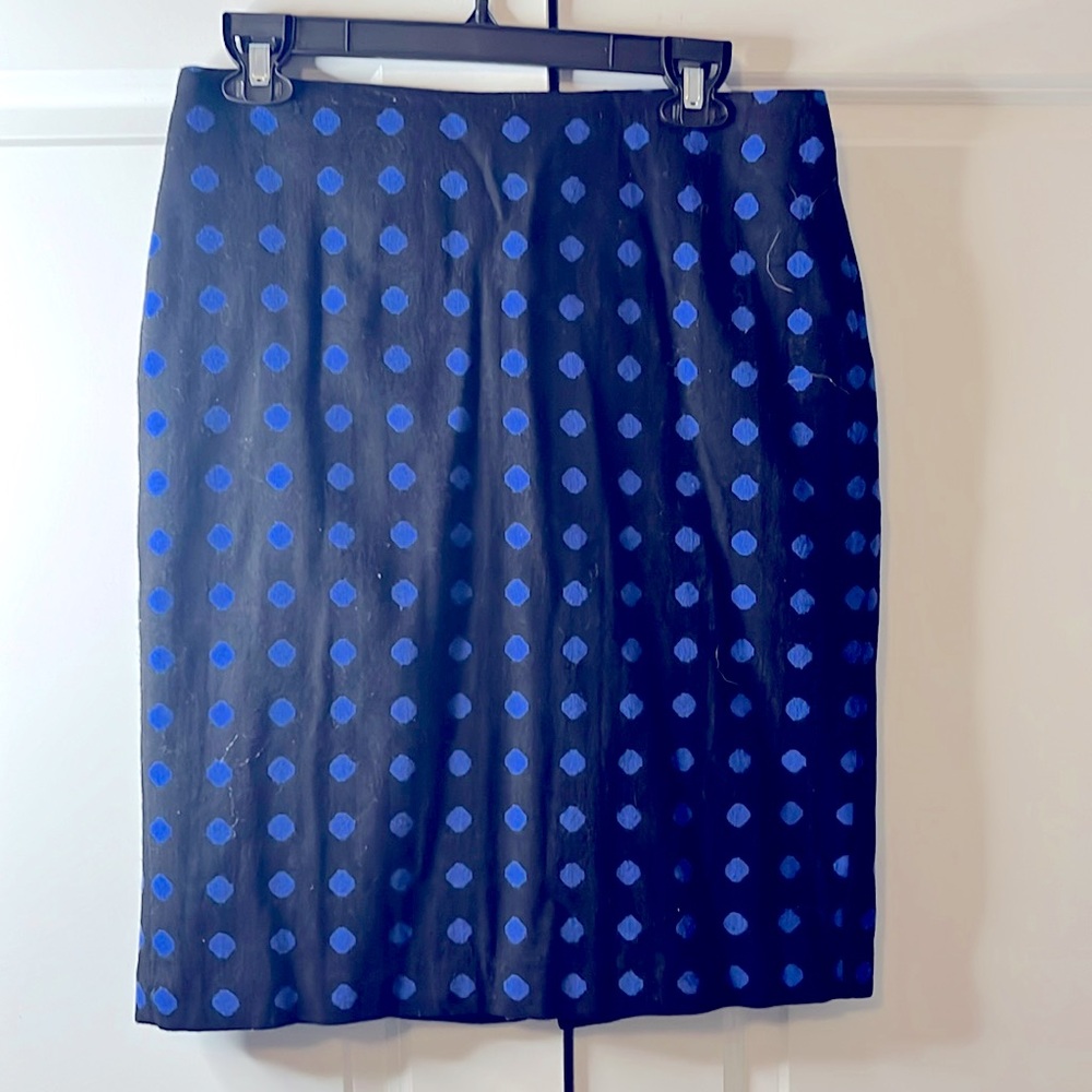 Black and total blue polka dot skirt
